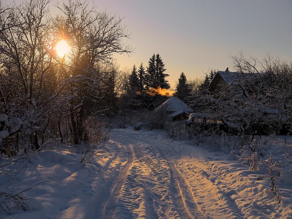 Фото вечера в деревне