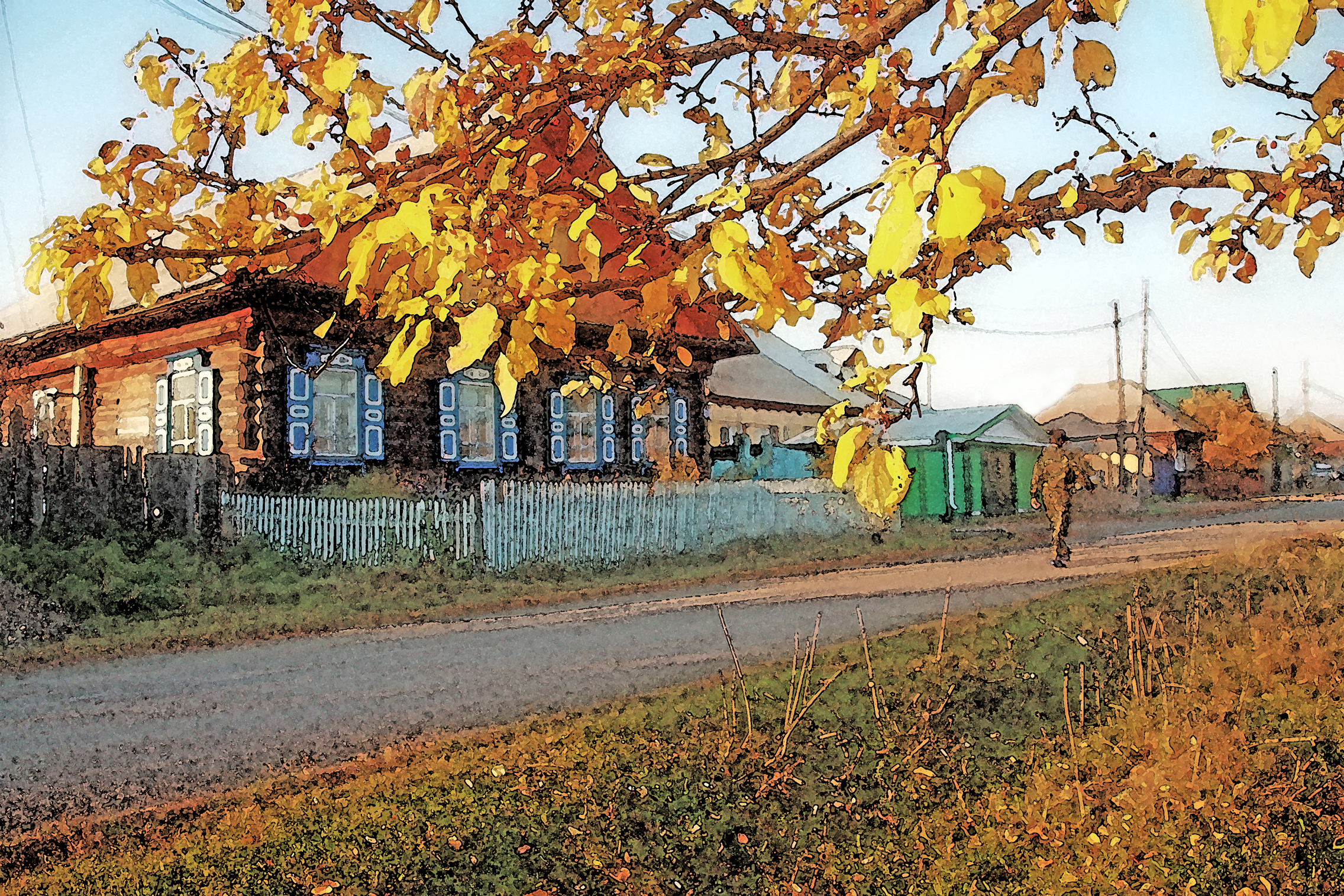 Осень в Уральской деревне